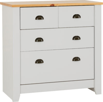 Ludlow 2+2 Drawer Chest
Grey/Oak Lacquer