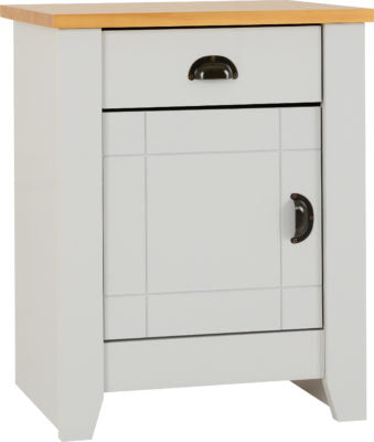 Ludlow 1 Drawer 1 Door Bedside Cabinet
Grey/Oak Lacquer