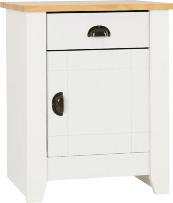 Ludlow 1 Drawer 1 Door Bedside Cabinet
White/Oak Lacquer