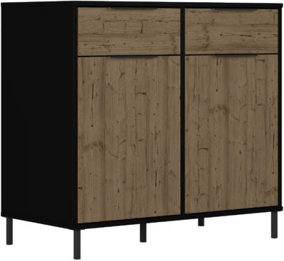 Madrid 2 Door Sideboard
Black/Acacia Effect