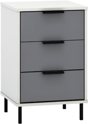 Madrid 3 Drawer Bedside
Grey/White Gloss