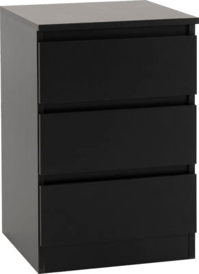 Malvern 3 Drawer Bedside
Black