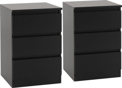 Malvern 3 Drawer Bedside (PAIR)
Black