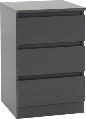 Malvern 3 Drawer Bedside
Grey