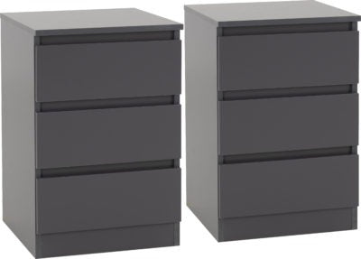 Malvern 3 Drawer Bedside (PAIR)
Grey