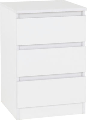 Malvern 3 Drawer Bedside
White