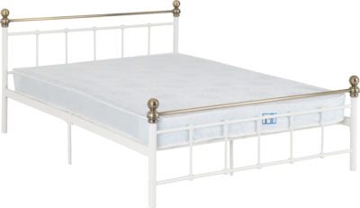 Marlborough 4'6" Bed
White/Antique Brass