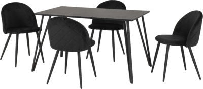 Marlow Dining Set
Black Marble Effect/Black/Black Velvet