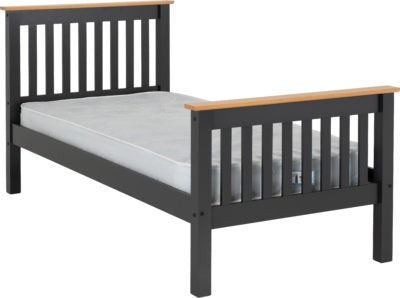 Monaco 3' Bed High Foot End
Dark Grey/Oak Effect