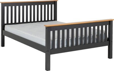 Monaco 5' Bed High Foot End
Dark Grey/Oak Effect