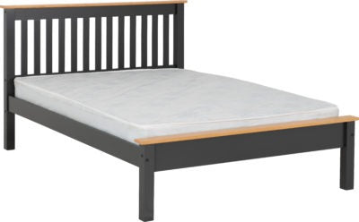 Monaco 4'6" Bed Low Foot End
Dark Grey/Oak Effect