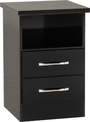 Nevada 2 Drawer Bedside
Black Gloss