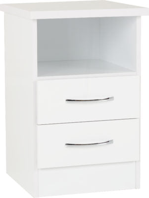 Nevada 2 Drawer Bedside
White Gloss