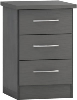 Nevada 3 Drawer Bedside
3D Effect Grey