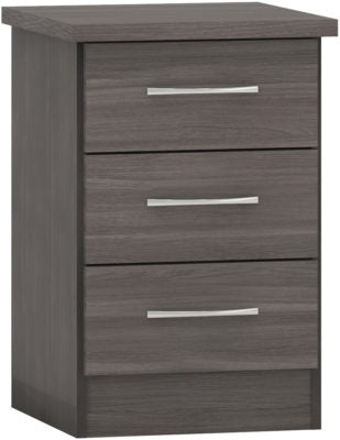 Nevada 3 Drawer Bedside
Black Wood Grain