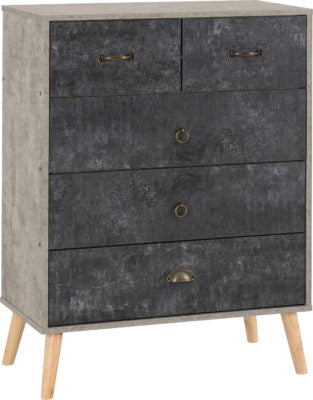 Nordic 3+2 Drawer Chest
Concrete Effect/Charcoal