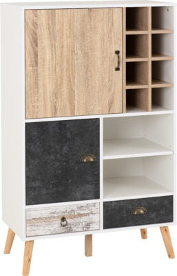 Nordic Wine Cabinet
White/Distressed Effect