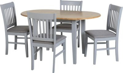 Oxford Extending Dining Set
Grey/Natural Oak/Grey Fabric