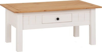 Panama 1 Drawer Coffee Table
White/Natural Wax