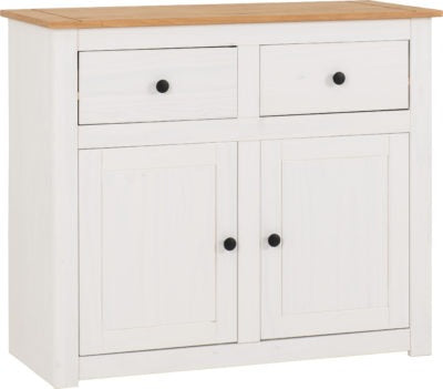 Panama 2 Door 2 Drawer Sideboard
White/Natural Wax