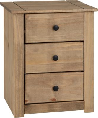 Panama 3 Drawer Bedside Chest
Natural Wax