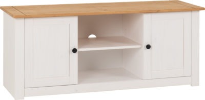 Panama 2 Door 1 Shelf Flat Screen TV Unit
White/Natural Wax