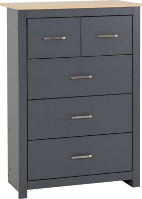 Portland 3+2 Drawer Chest
Grey/Oak Effect