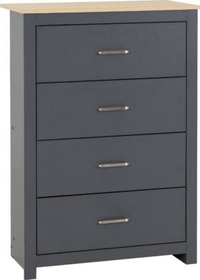 Portland 4 Drawer Chest
Grey/Oak Effect