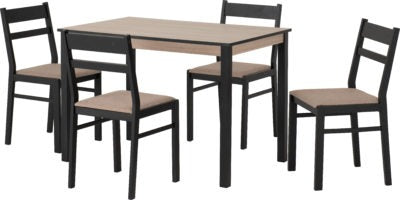 Radley Dining Set
Black/Oak Effect/Oat Fabric