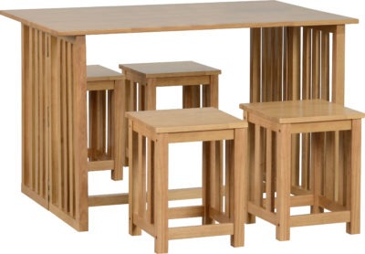 Richmond Foldaway Dining Set (4 Stools)
Oak Varnish