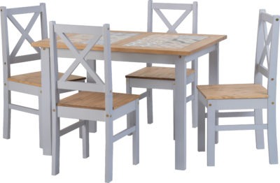 Salvador 1+4 Tile Top Dining Set
Grey Slate/Distressed Waxed Pine