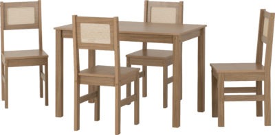 Santana 1+4 Dining Set
Light Oak/Rattan Effect