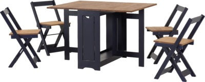 Santos Butterfly Dining Set
Navy Blue/Distressed Waxed Pine