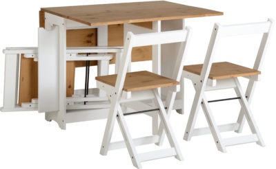 Santos Butterfly Dining Set
White/Distressed Waxed Pine