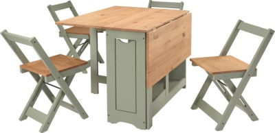 Santos Butterfly Dining Set
Green/Distressed Waxed Pine