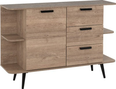 Saxton 1 Door 3 Drawer Sideboard
Mid Oak Effect/Grey