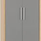 Seville 2 Door 1 Drawer Wardrobe
Grey High Gloss/Light Oak Effect Veneer