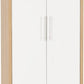 Seville 2 Door 1 Drawer Wardrobe
White High Gloss/Light Oak Effect Veneer