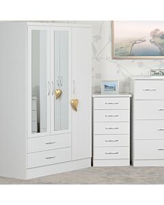 Nevada 3 Door 2 Drawer Mirrored Wardrobe