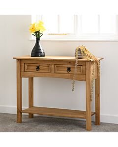Corona 2 Drawer Console Table With Shelf
