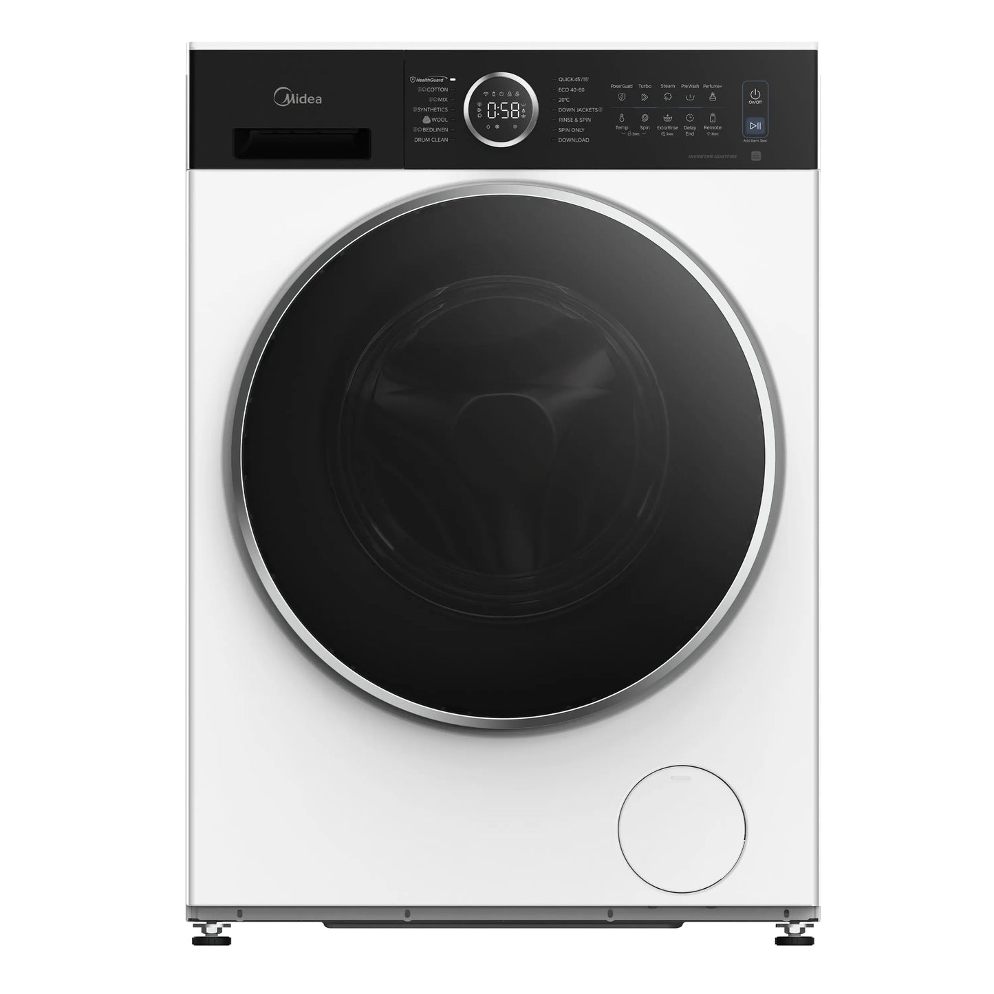 Midea MF205W80WBA30/W-UK 8kg Front Loading Washing Machine