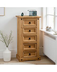 Corona 5 Drawer Narrow Chest