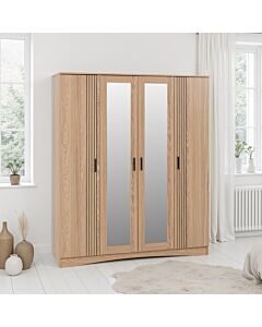 Tessa 4 Door Mirrored Wardrobe