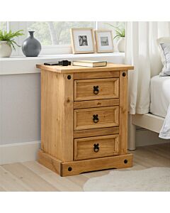 Corona 3 Drawer Bedside