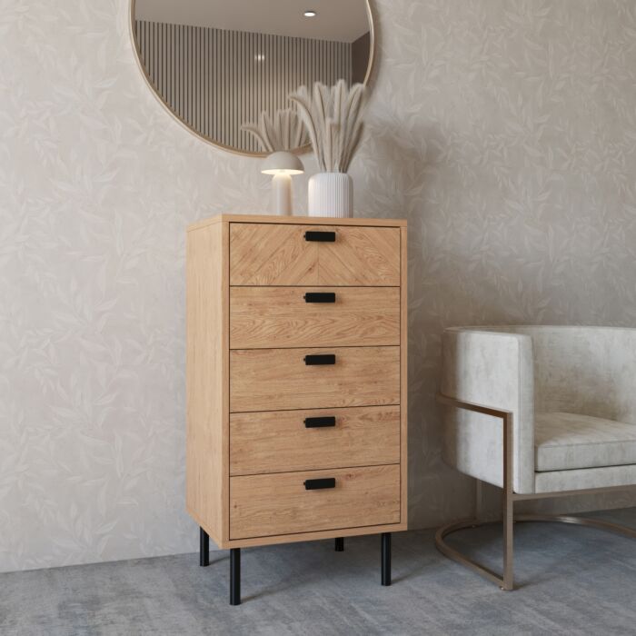 Leon 5 Drawer Narrow Chest